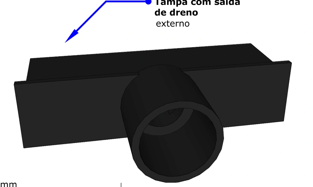 Tampa com saída de dreno